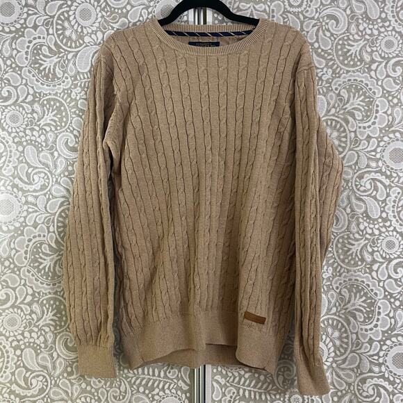 Cable Knit Camel Sweater Large - Picture 1 of 6